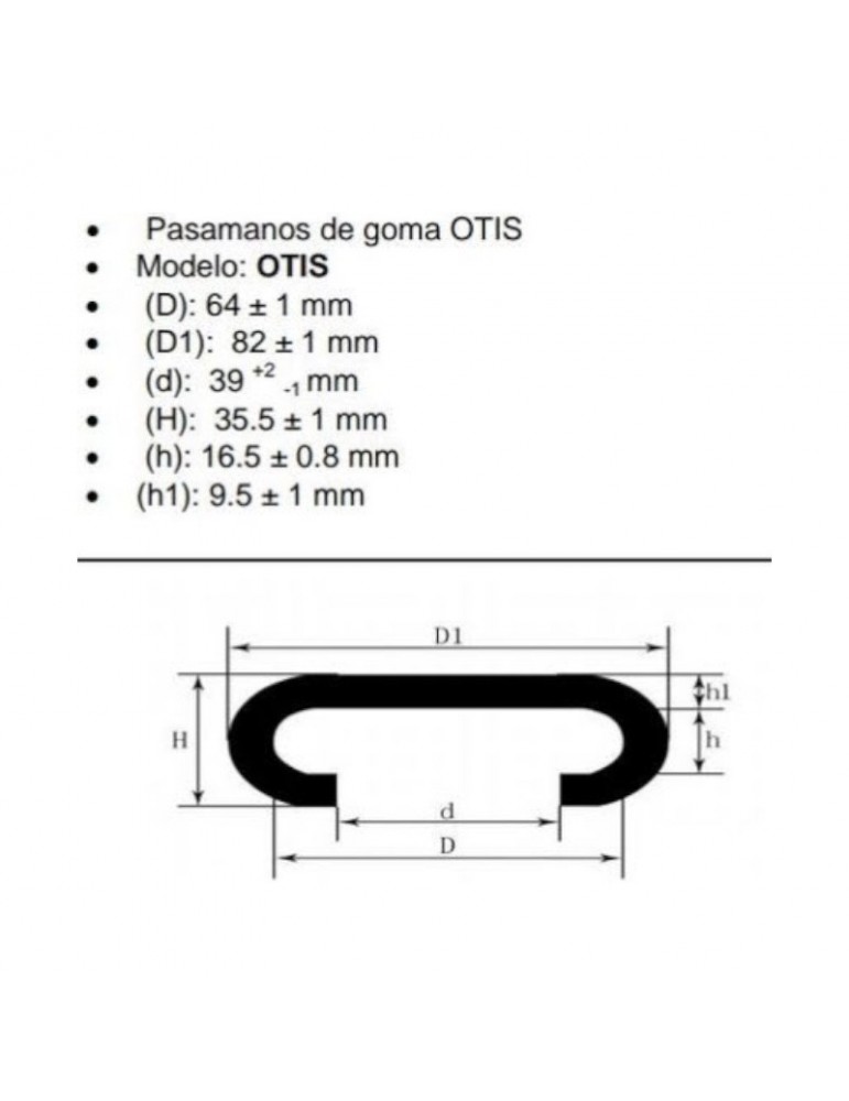 PASAMANO ESCALERA OTIS 82x35.5 USO EXTERIOR (1M.)
