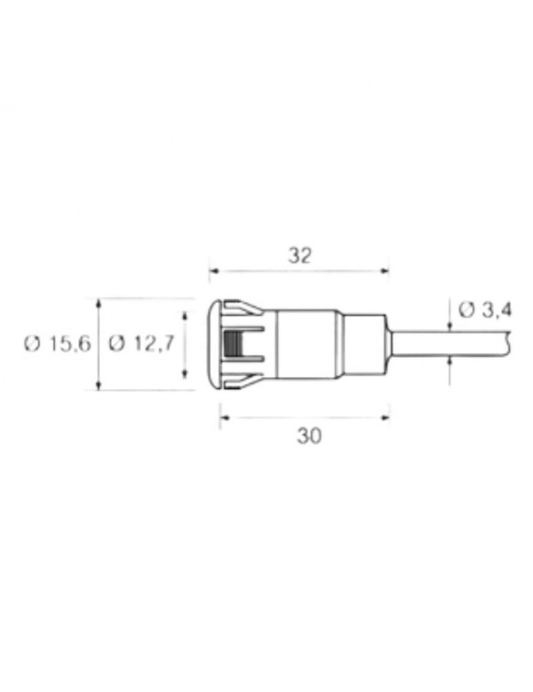 RECEPTOR TELCO Ø12,5 5 MTRS CABLE 10-30VCC(PNP-NC)