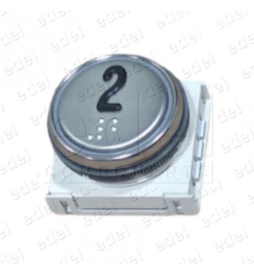 BMSVL34MR.00 2 BOUTON DMG BM MACRO  LUM. ROUGE INOX 2