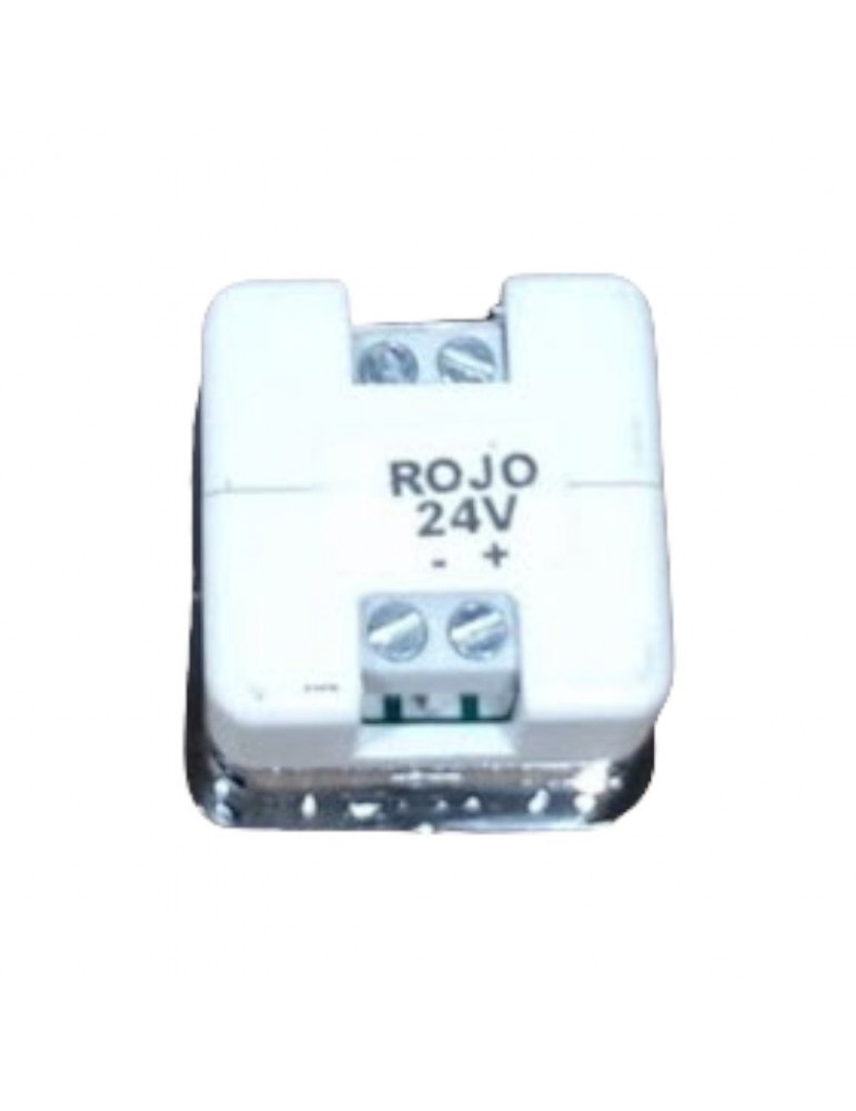 PLC.S/I.24V. PUSH BUTTON IRIMAR CHROME 1NO LIGHT. 24V  RED "S/I"