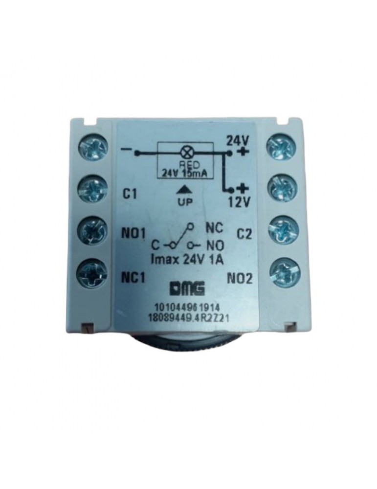 BMSAL44MR.00 ALR PUSH BUTTON DMG BM MACRO 2NO 1NC 24V RED INOX ALARM